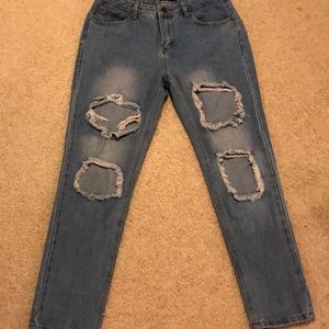 Nasty Gal Destroyed Boyfriend Jeans